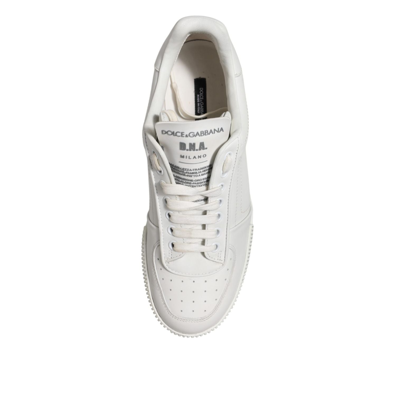 Dolce & Gabbana White Miami Leather Low Top Sneakers Men Shoes