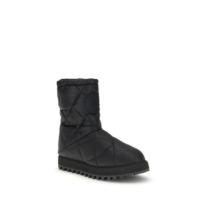 Dolce & Gabbana Black Polyamide Flat Boots