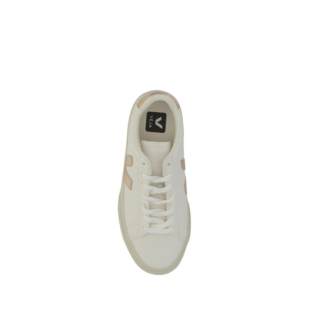 Veja White Calf Leather Bos Taurus Low Top Sneakers