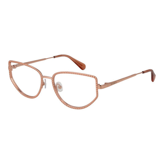 Max & Co Rose Gold Women Glasses Frame, full-rim cat eye style, metal frame, demo lenses, includes branded case, size 55-17-140.