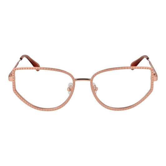 Max & Co Rose Gold Women Glasses Frame in metal, cat eye full-rim design with demo lenses, size 55-17-140. Fashionable eyewear.