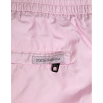 Dolce & Gabbana Pink Nylon Logo Side Stripe Beachwear Men Swimwear