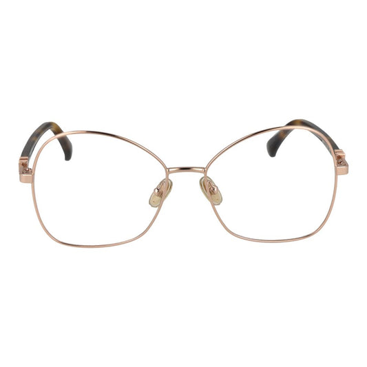 Max Mara Rose Gold Women Glasses Frame with metal full-rim butterfly design and demo lenses, 55mm width, perfect for stylish wear.
