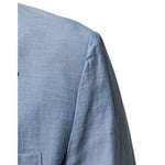 Dolce & Gabbana Light Blue Linen Double Breasted Men Jacket Blazer close-up