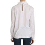 Dolce & Gabbana White Cotton Longsleeve Collared Blouse