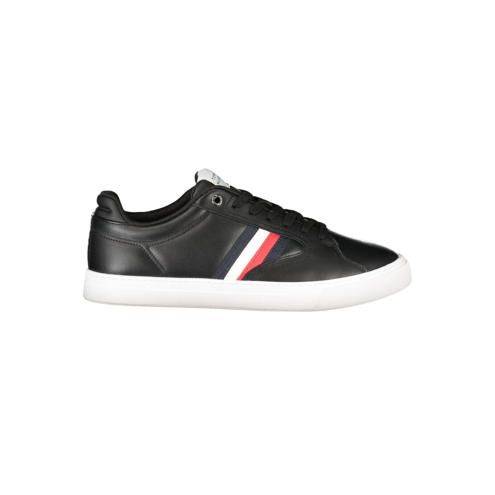 Tommy Hilfiger Black Leather Men Sneaker