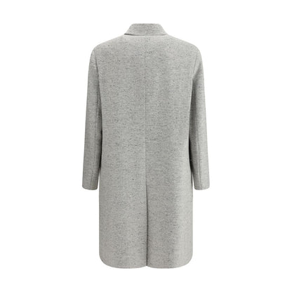 Lardini Gray Fleece Wool Coat