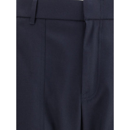Brioni Blue Wool Casual Pants