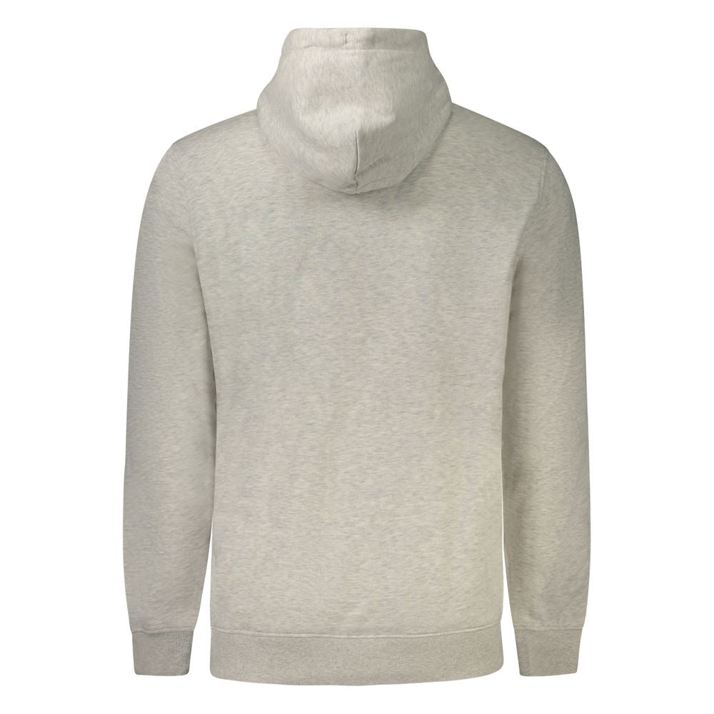 Back view of Tommy Hilfiger Gray Cotton Men Sweater with hood detail.