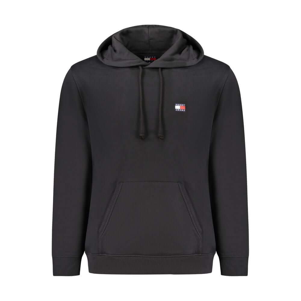 Tommy Hilfiger Black Cotton Men Sweater with hood and logo