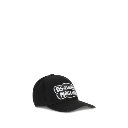 Dsquared² Black Cotton Cap (Baseball Hat)