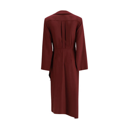 Crida Milano Bordeaux Silk Casual Dress