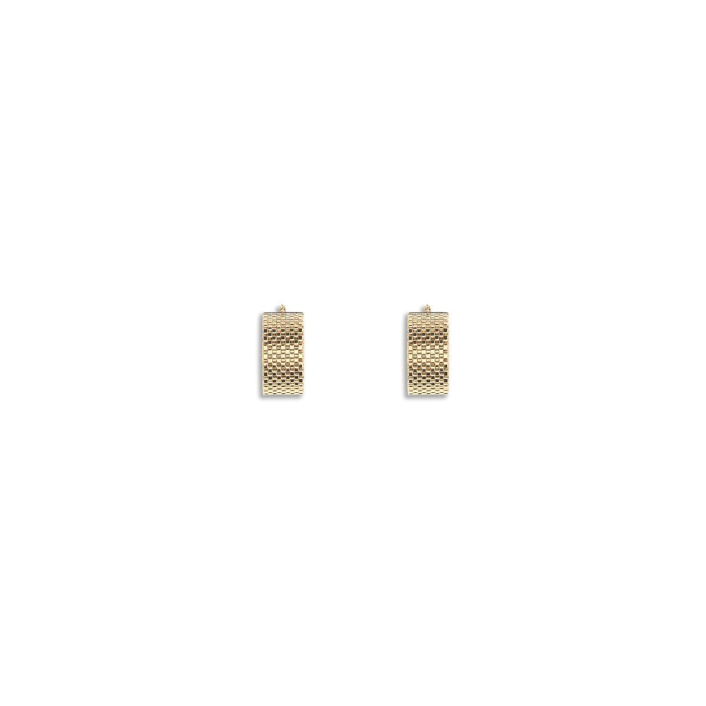 Jil Sander Gold Brass Earrings with geometric texture and hook-and-eye closure in a minimalist design, AW25 collection, silver tone.