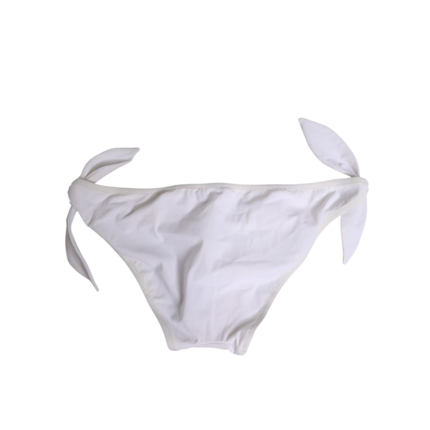 Dolce & Gabbana White Side Tie Logo Bikini Bottom Underwear