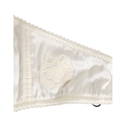 Dolce & Gabbana White Silk Satin Balconnet Lingerie Bra Underwear