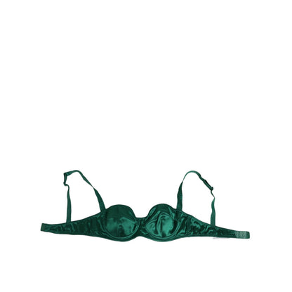 Dolce & Gabbana Green Satin Semi-Padded Underwire Musk Underwear