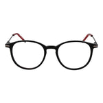 Hugo Boss Black Men Glasses Frame in full-rim panto style with acetate material, 48-18-145 size, featuring demo lenses and branded case.