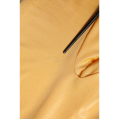 Dolce & Gabbana Gold Yellow Stretch Long Sleeve Bodysuit Dress