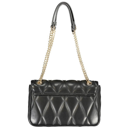 Twinset Black Polyethylene Women Handbag with chain handles and quilted design - elegant and practical accessory for fashion enthusiasts.