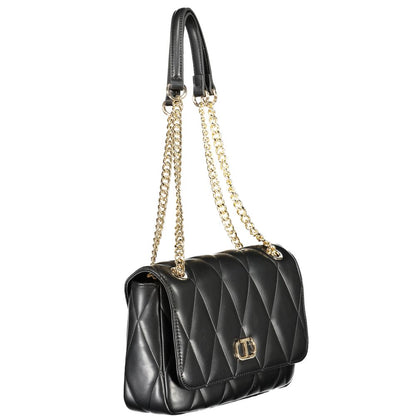 Twinset Black Polyethylene Women Handbag with chain handles and snap closure