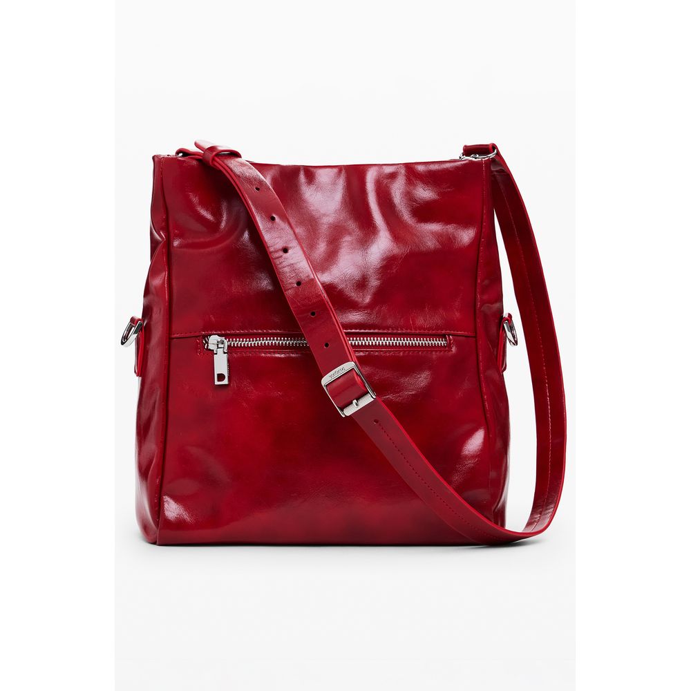 Desigual Red Polyethylene Women Handbag with adjustable strap and zip closure in vibrant red hue