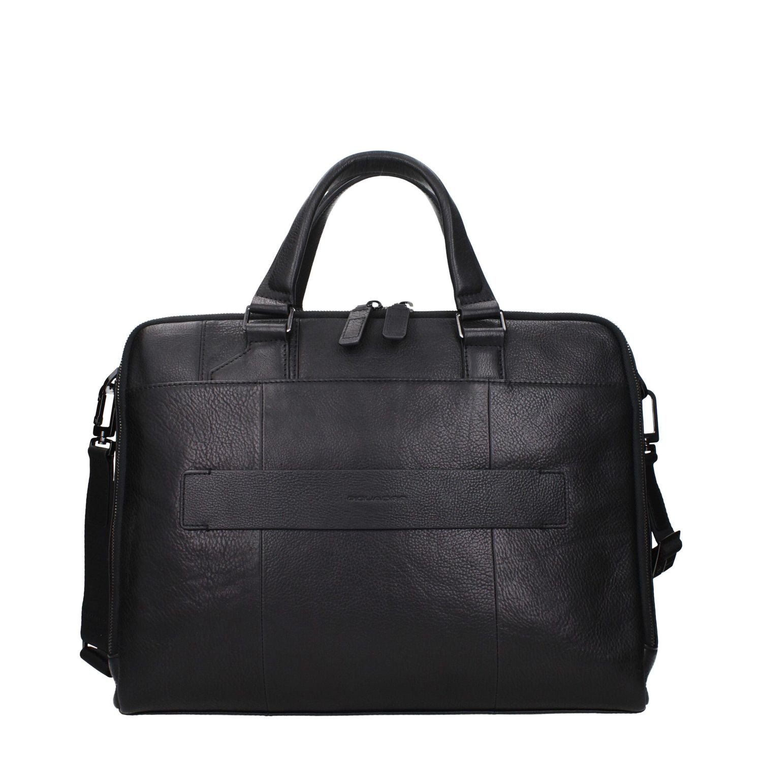 Piquadro Black Leather Business And Laptop Bag