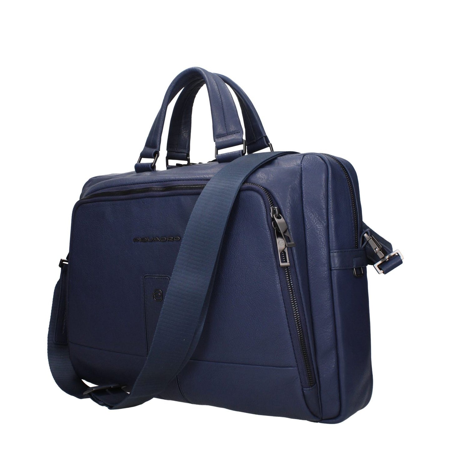 Piquadro Blue Leather Business And Laptop Bag with adjustable strap and vintage effect, suitable for iPad/PC, MPN CA6025S129BLU.