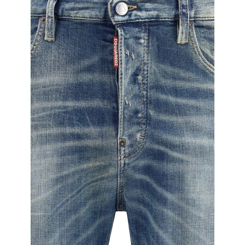 Dsquared² Blue Cotton Slim Fit Jeans