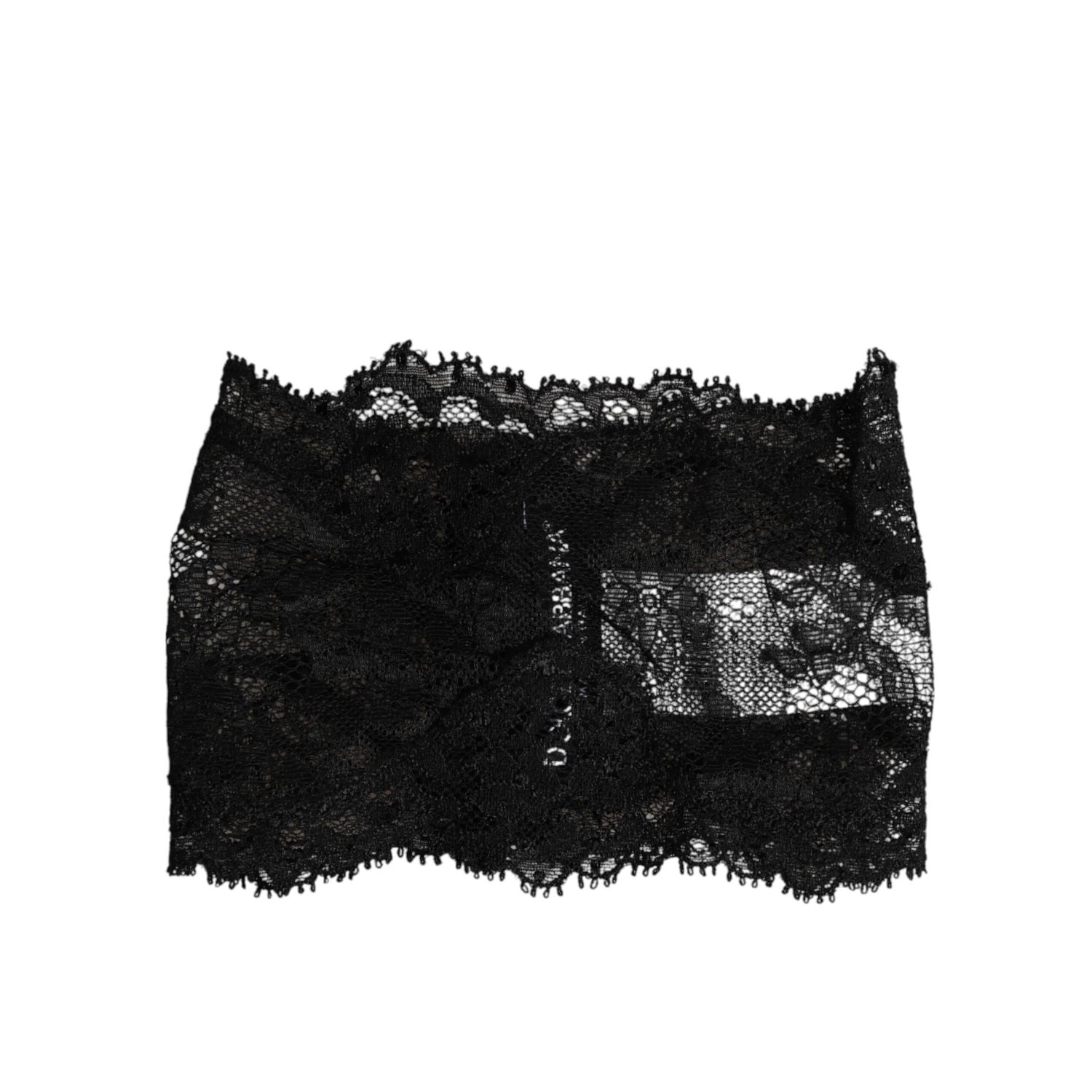 Dolce & Gabbana Black Lace Bandeau Bustier Top Sheer Stretch Underwear
