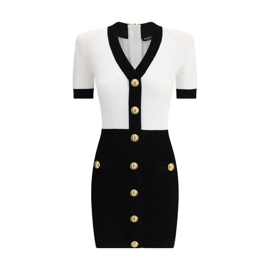 Balmain Braided pattern midi Dress