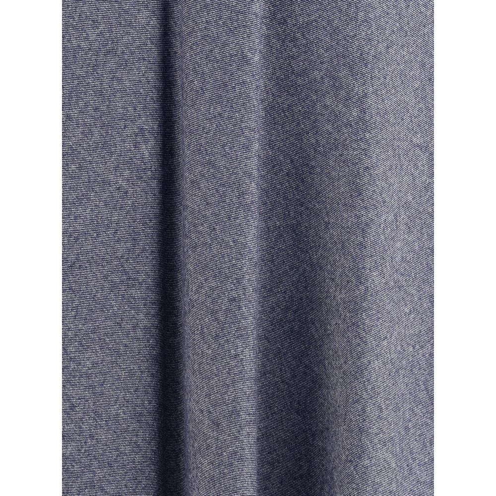 Close-up of Sara Roka Blue Cotton Midi Skirt's denim-effect fabric texture