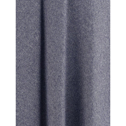 Close-up of Sara Roka Blue Cotton Midi Skirt's denim-effect fabric texture