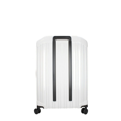 Piquadro Gray Polycarbonate Luggage And Travel with TSA closure, adjustable handle, vintage effect, and four wheels.