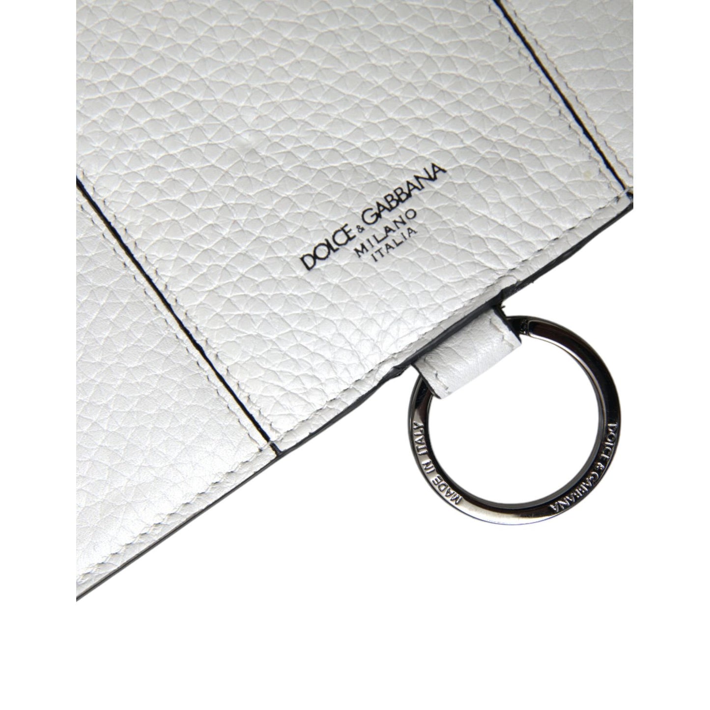 Dolce & Gabbana White Calfskin Leather Large Crossbody Card Holder Wallet