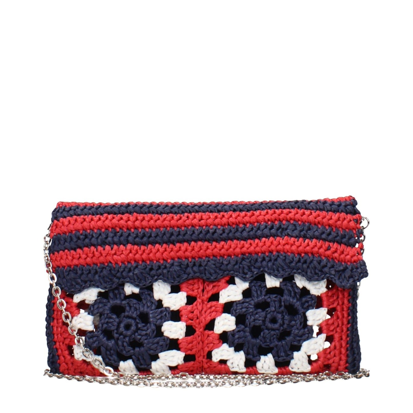 Miu Miu Multicolor Raffia Clutch Bag with removable shoulder strap, MPN RP04182A2TF068Z, code F84451, featuring vibrant designs.