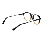 Side view of Ted Baker Multicolor Men Glasses Frame with panto style acetate full-rim design in a blend of hues, showcasing lightweight plastic demo lenses.