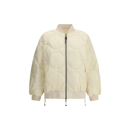 Parajumpers White Polyester Clothing - Reversible Bomber with quilted side, oversized fit, street-inspired, central zipper, AW25 season.