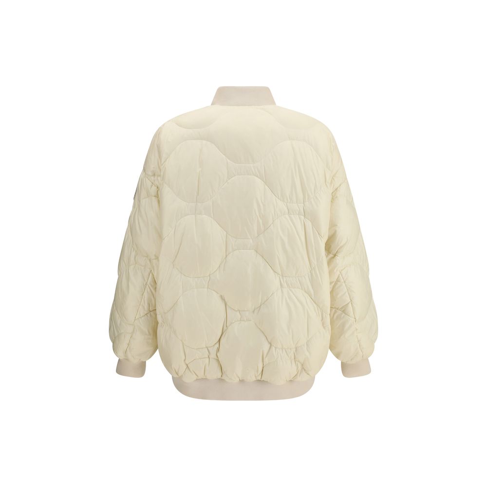 Parajumpers White Polyester Clothing Reversible Bomber with quilted side, oversized fit, and distinctive patch for AW25 season.