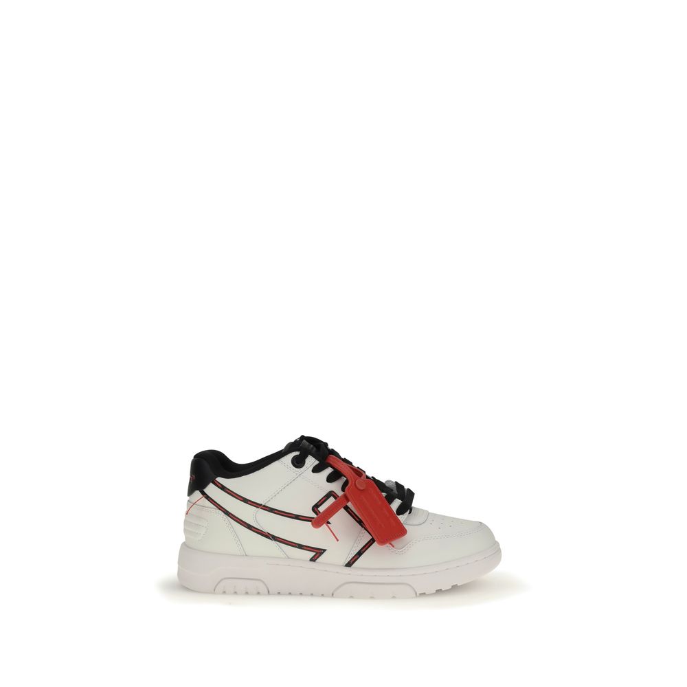 Off-White White Rubber Low Top Sneakers with iconic arrow logo and lace-up front