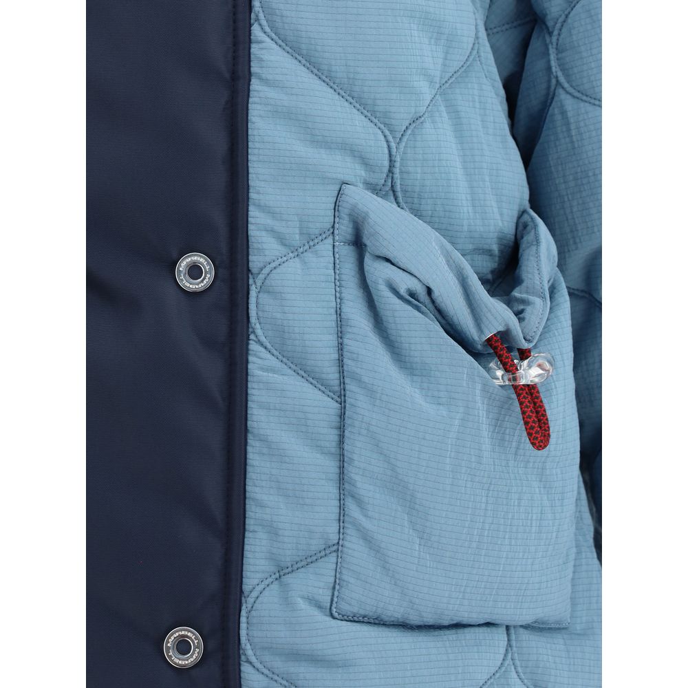 MARBELL Light Blue Polyamide Coat with quilting and contrasting shoulder detail