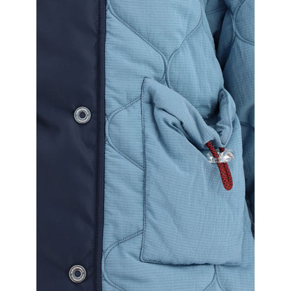 MARBELL Light Blue Polyamide Coat with quilting and contrasting shoulder detail