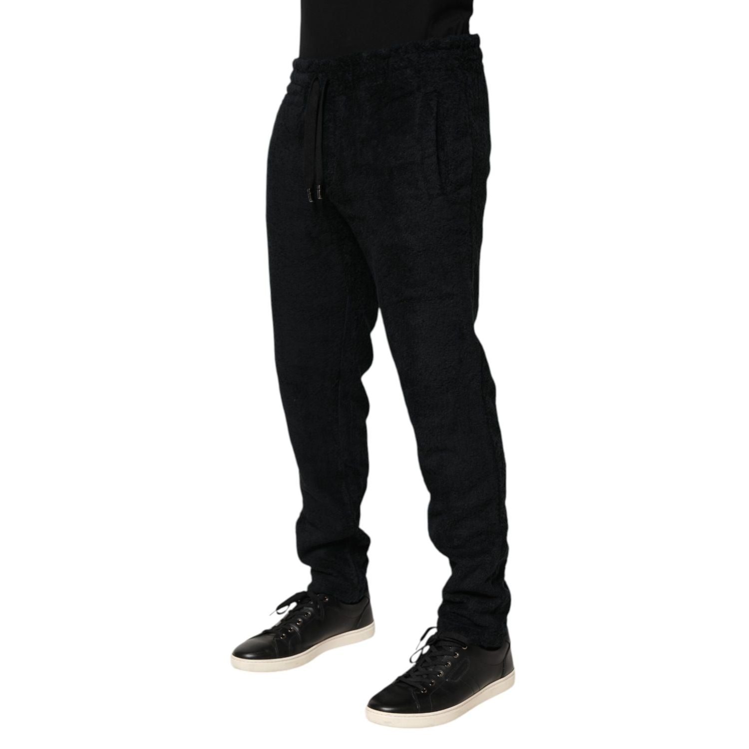 Dolce & Gabbana Black Cotton Logo Men Jogger Sweatpants Pants