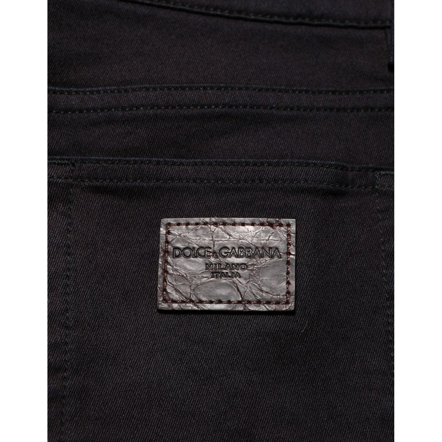 Dolce & Gabbana Black Cotton Blend Skinny Men Trouser Pants