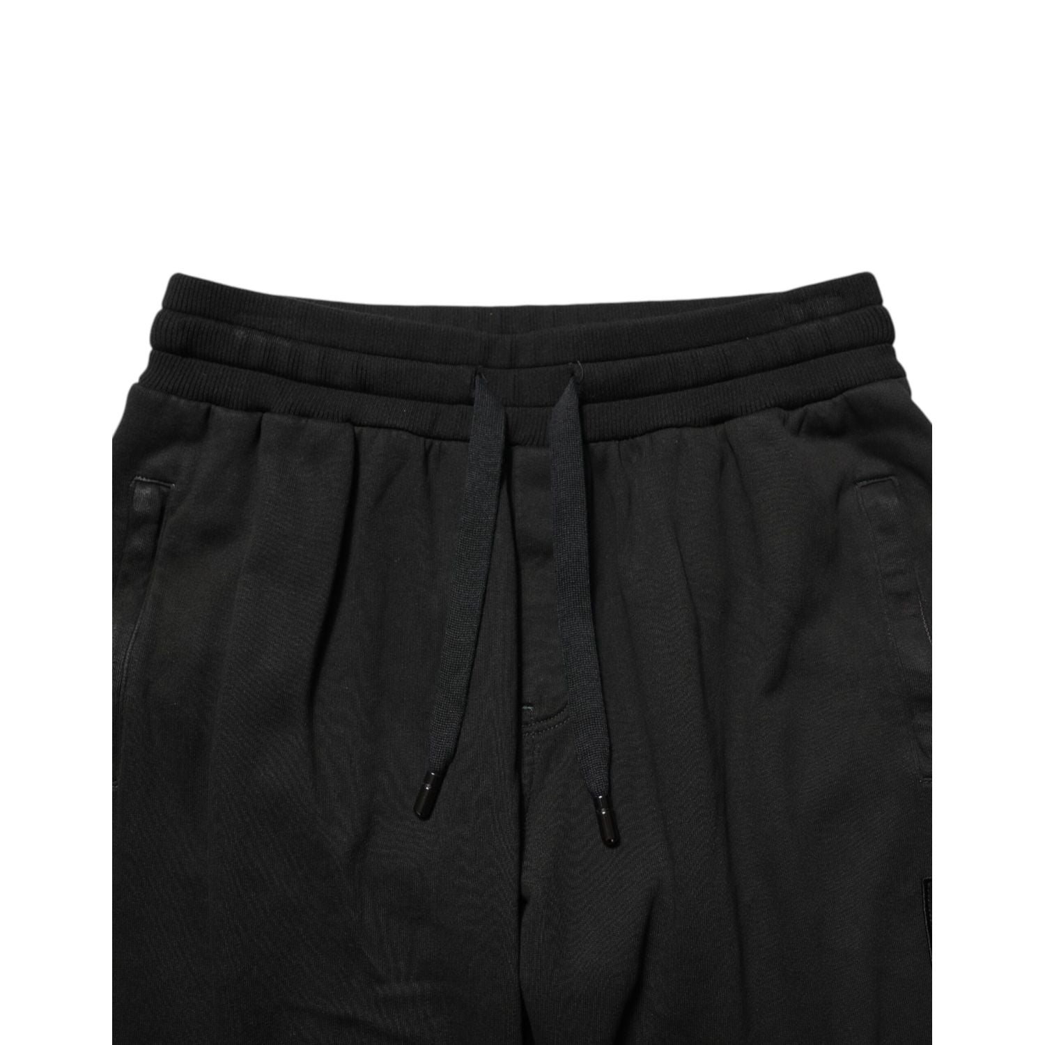 Dolce & Gabbana Black Cotton DG Logo Men Jogger Pants