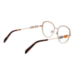 Emilio Pucci Blue Women Glasses Frame, full-rim round metal design with demo lenses, blue color, size 54-17-140, includes branded case.