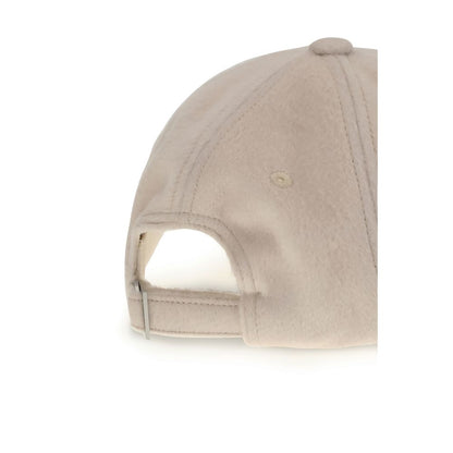 Back view of Jacquemus Beige Wool Cap (Baseball Hat) showing adjustable buckle detail.