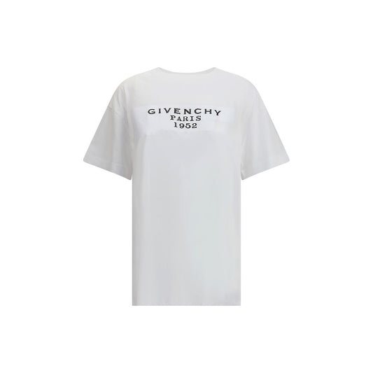 Givenchy White Cotton T-Shirt with distinctive Givenchy Tape 3D print, crew neck, soft cotton, AW25 season, regular fit, stylish and casual design.