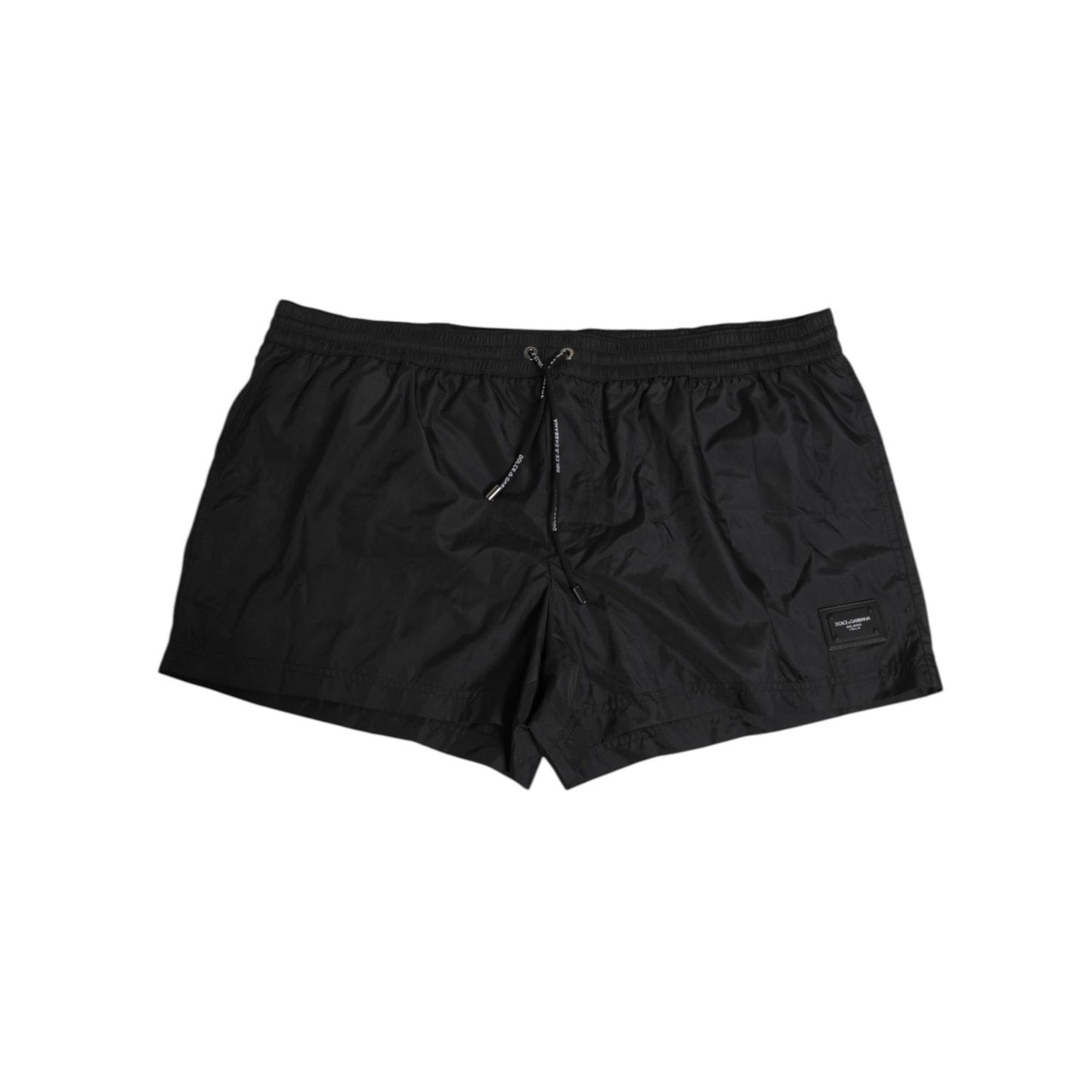 Dolce & Gabbana Black Logo Polyester Beachwear Shorts Swimwear