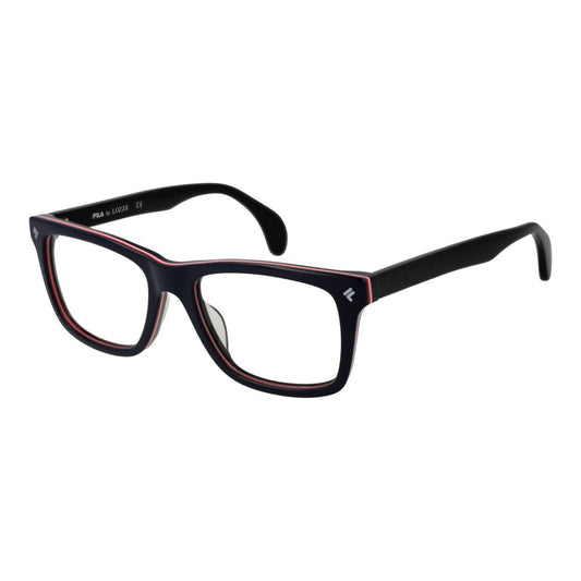 Lozza Blue Men Glasses Frame, full-rim cellulose acetate, rectangle shape, size 54-18-145, blue color, no spring hinge, demo lenses.