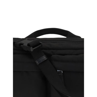 Close-up of Givenchy Black Polyamide Shoulder Bag showing top handle and adjustable strap details.
